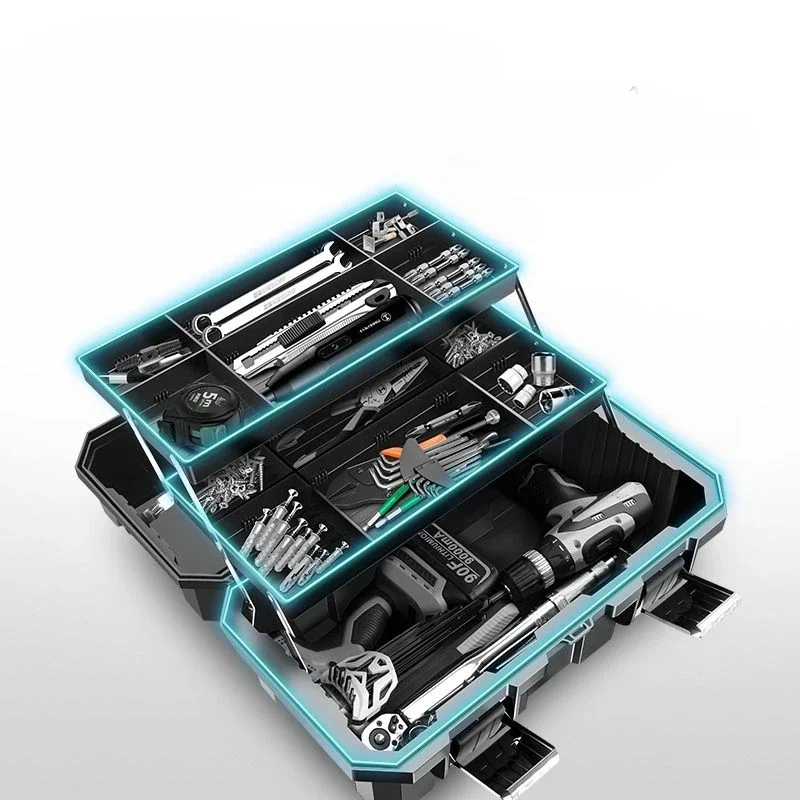 

Tools Organizer Box Garage Professional Plastic Tool Case Box Electrician Storage Multifunctional Outdoor Waterproof Garage