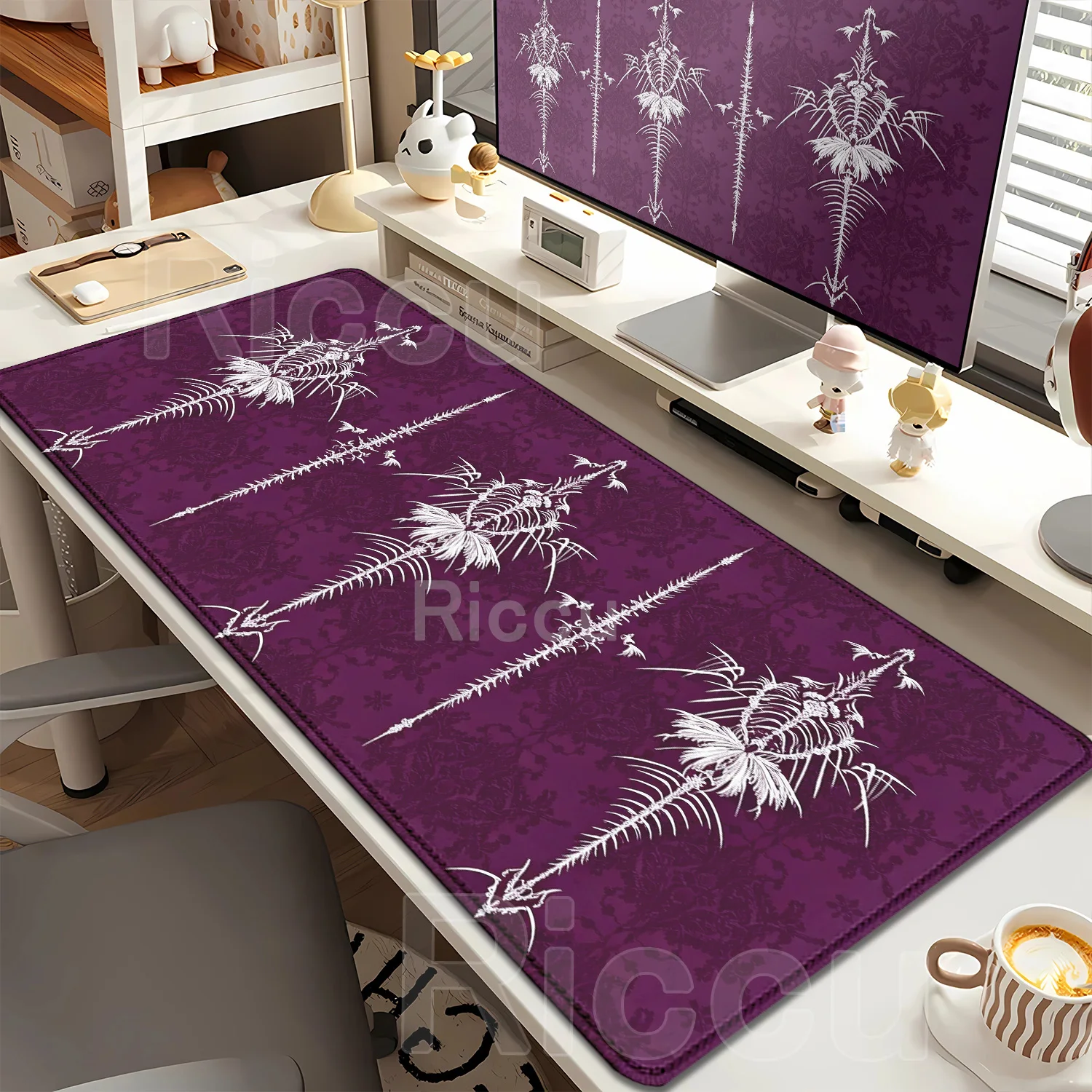 Bone Art Desk Mat Large Size Rubber Mousepad XXL Gothic Symbol Anti-slip Mouse Pad Computer PC accessories Gaming Keyboard Mat