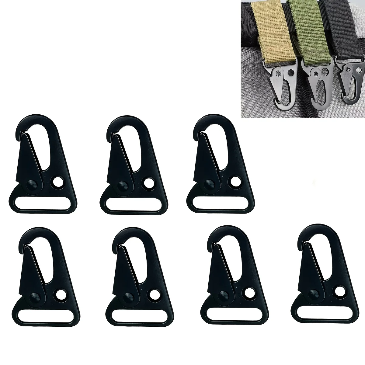 10 Pieces of D-Shaped Ring Buckles, QD Suspension Belt Clips, Outdoor Hanging Hooks with Eagle Claws, Multi-Functional Key Chain