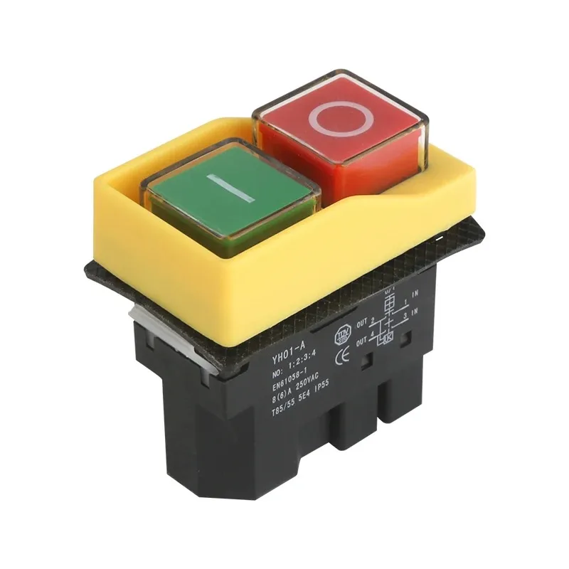 Electromagnetic Button Switch Under-voltage Protection KLD 220v Button Four-pin Jack Slicer Relay Switch