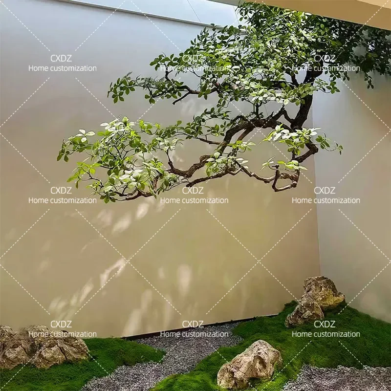 Artificial Upside Down Island Spring Flowers Hanging Green Plants Indoor Window Landscaping Decoration for Home Office
