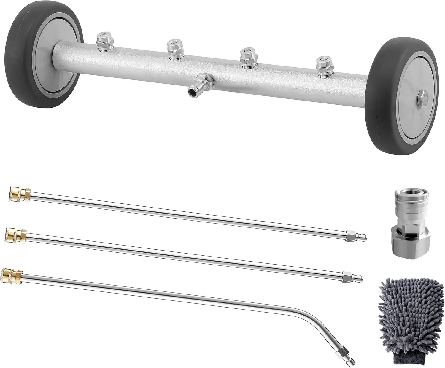 

16-дюймовая мойка высокого давления на ходу, 4000 фунтов на квадратный дюйм с 3 удлинительными палочками и варежкой для мойки автомобилей