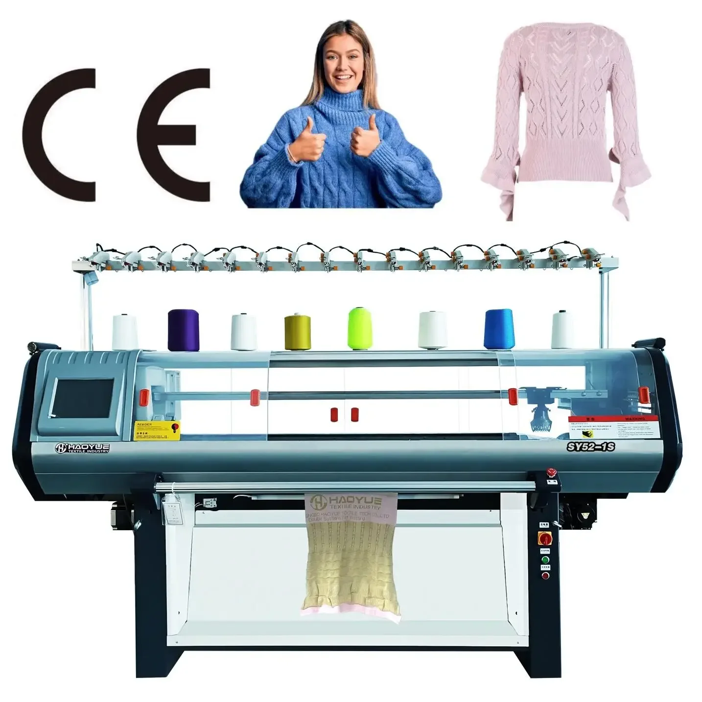 52inch 9gauge Single System Computerized Flat Sweater Knitting Machine China Supplier