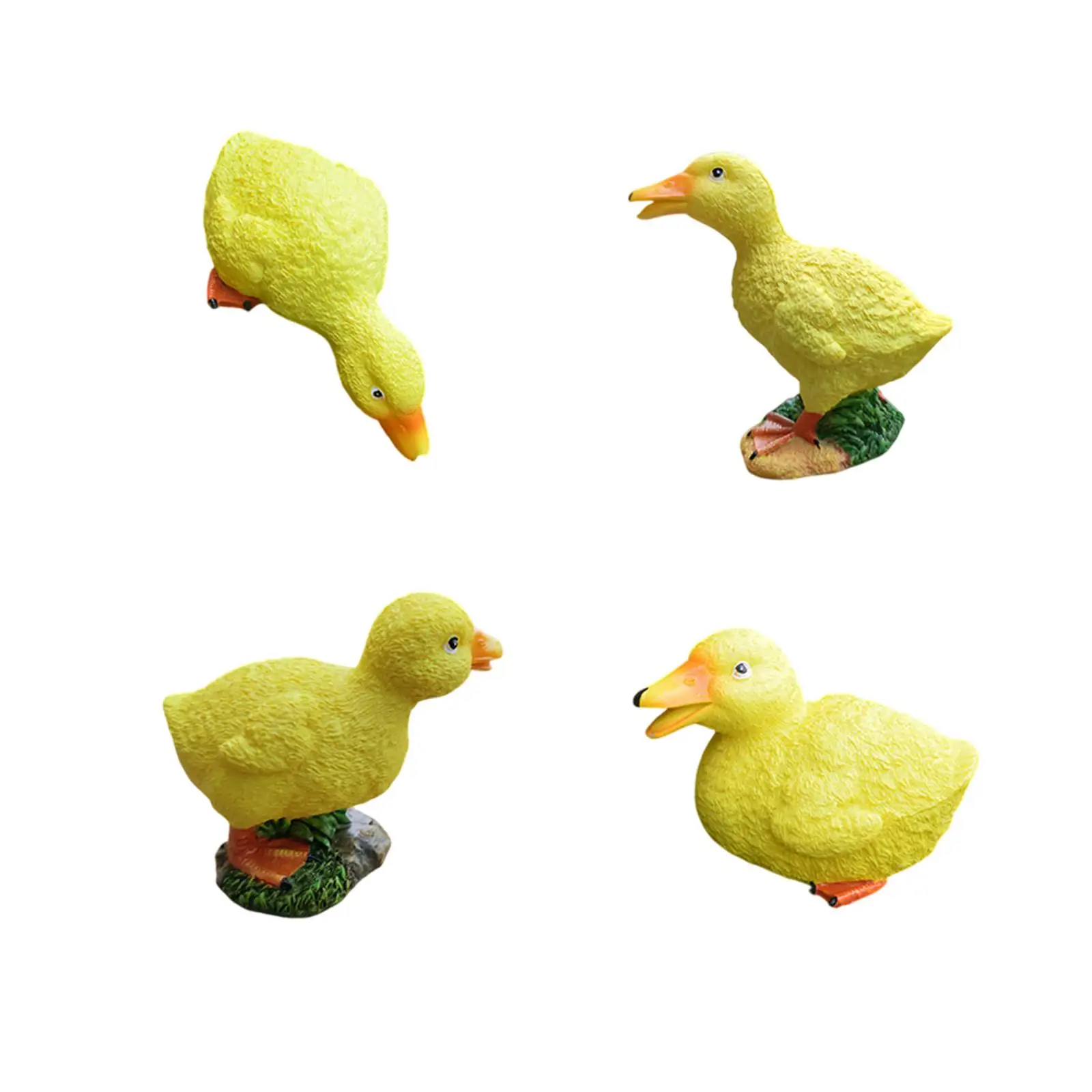 

4x Duck Garden Statues Resin Weatherproof Decorative Figurines Yard Art Decor for Backyard Pond Outside Porch Housewarming Gift