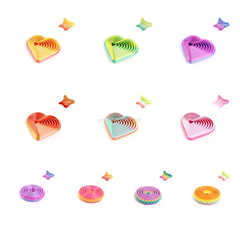 3D-gedrucktes kreisförmiges Herz-Dekompressionsspielzeug, geistentspannend, ruhiges Spielzeug, Stress, Angstlinderung, lustige Neuheit, sensorisches Werkzeug, Neu 2025,