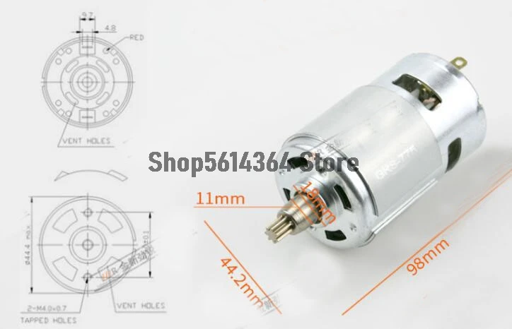 RS775 Motor 12-24V 7 Teeth Gear 7500-15000r 4A For Cordless Charge Drill Screwdriver