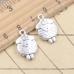 10pcs Charms Woolly Sheep 19x13x4mm Tibetan Silver Color Pendants Antique Jewelry Making DIY Handmade Craft