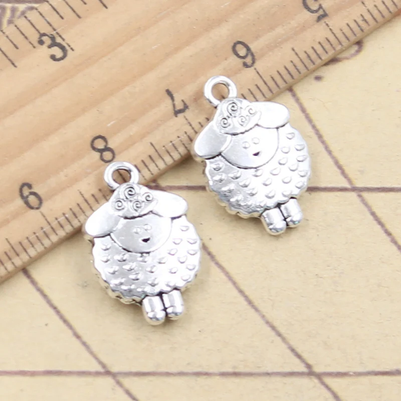 10 sztuk Charms wełniana owca 19x13x4mm tybetański srebrny kolor wisiorki antyczne tworzenie biżuterii DIY Handmade Craft