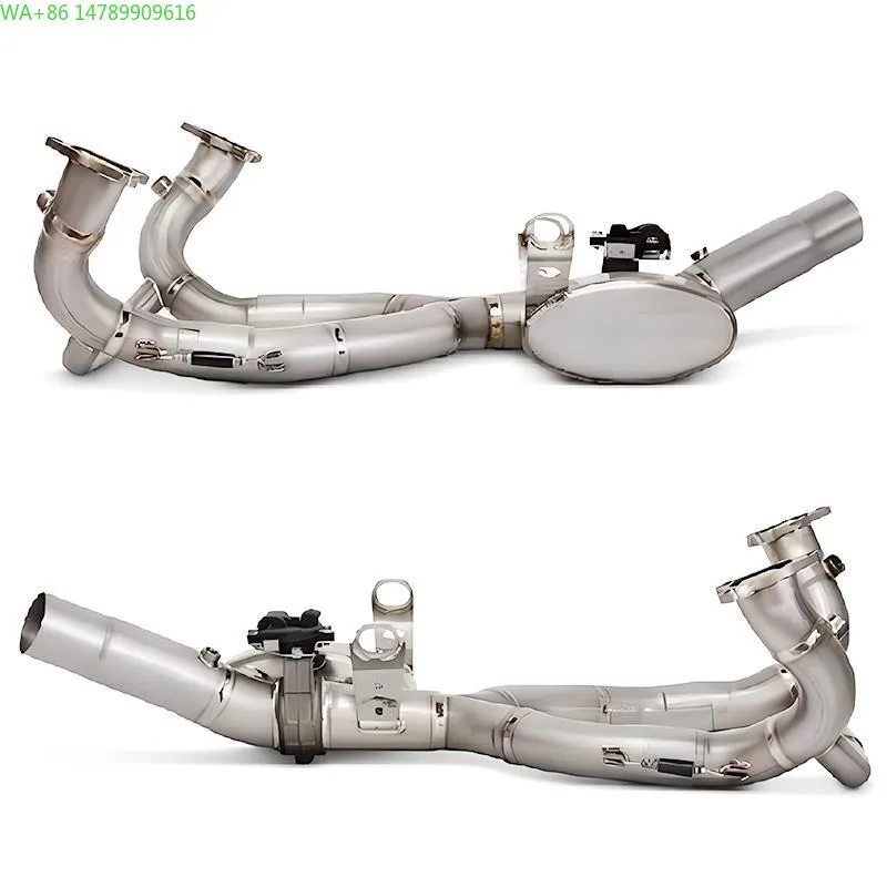 Forged Exhaust System For MotorcycleFull Titanium Alloy Motorcycle Exhaust System Modify Front Muffler Middle Link Pipe For R130
