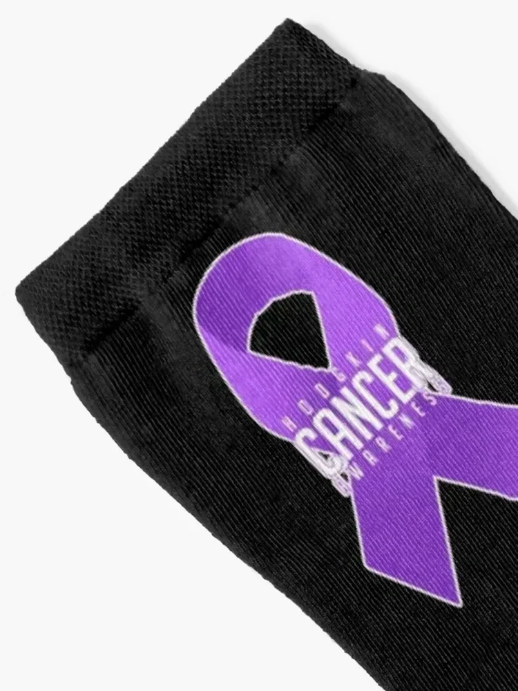 Purple Ribbon Hodgkin Cancer Awareness Advocacy Gift Socks Crossfit Wholesale Soccer sheer Socks Female Men's