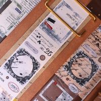 XiaoBai Vintage Photo Frame Washi Tape - Antique English Typography PET Stickers for Journaling