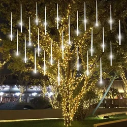 32/24/16/8 Tubes Meteor Shower String Lights EU/US Plug Outdoor LED Lights Christmas Street Wedding Party Home Garden Decoration