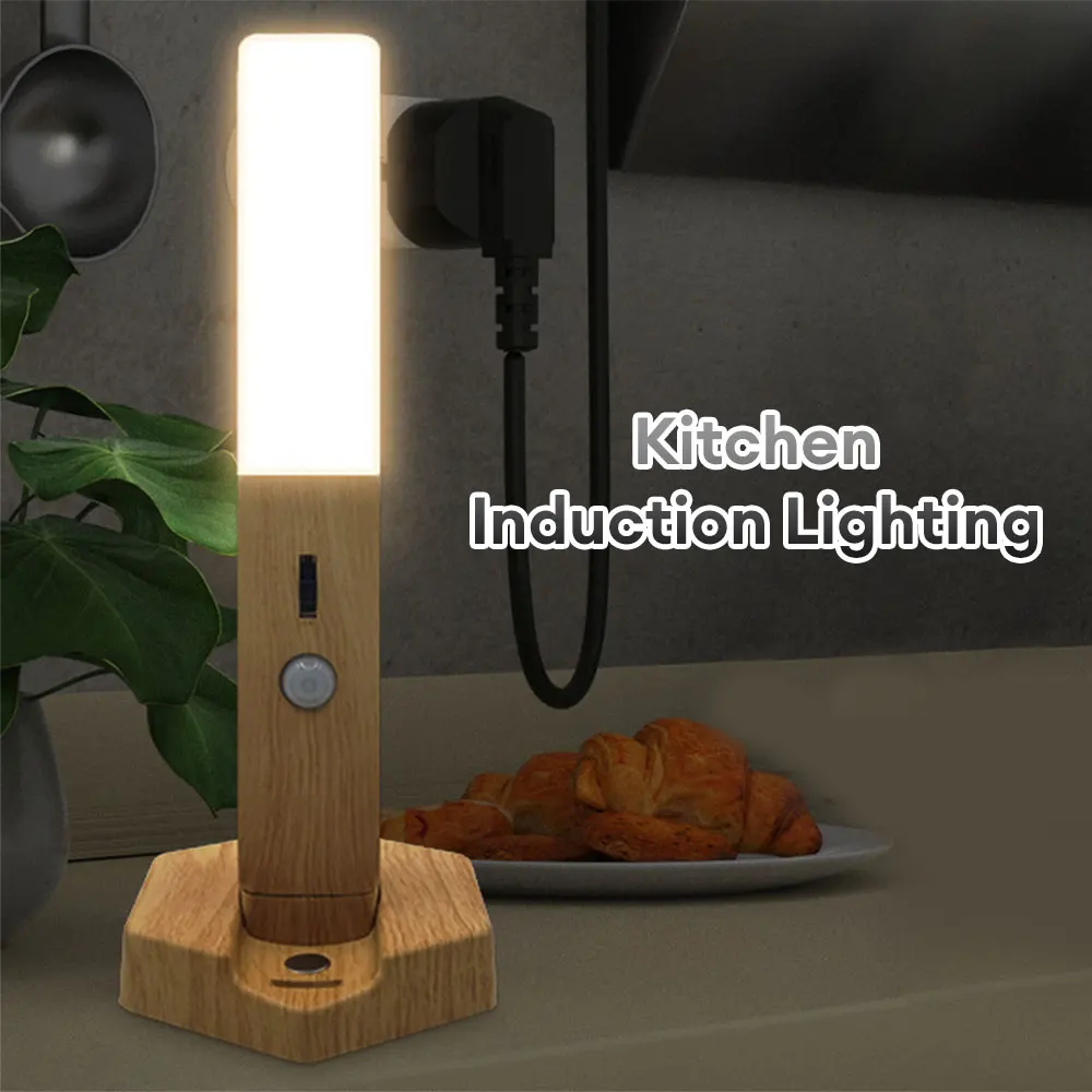 Magnetic Wall Light LED Motion Sensor Night Light Rechargeable Flashlight Under Cabinet Light Corridor Stairs Light Table Lamp