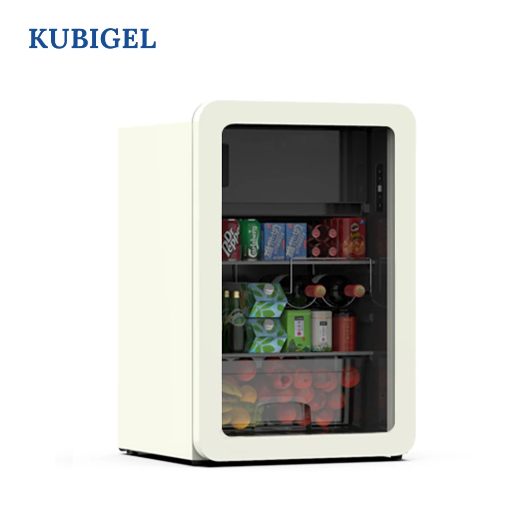 New Design 112L Showcase Retro Fridge Glass Door Display Mini Freezer Household Small Retro Fridge