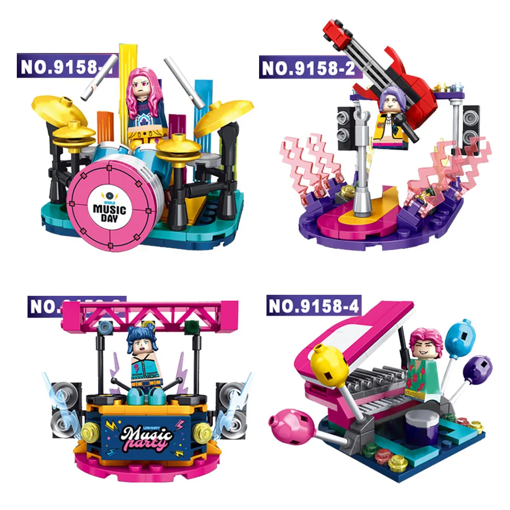 

4-in-1 Building Block Mini Fantasy Female Warrior Team Series Creative DIY Assembly Toy for Kids and Collectors Figures Kid Gift