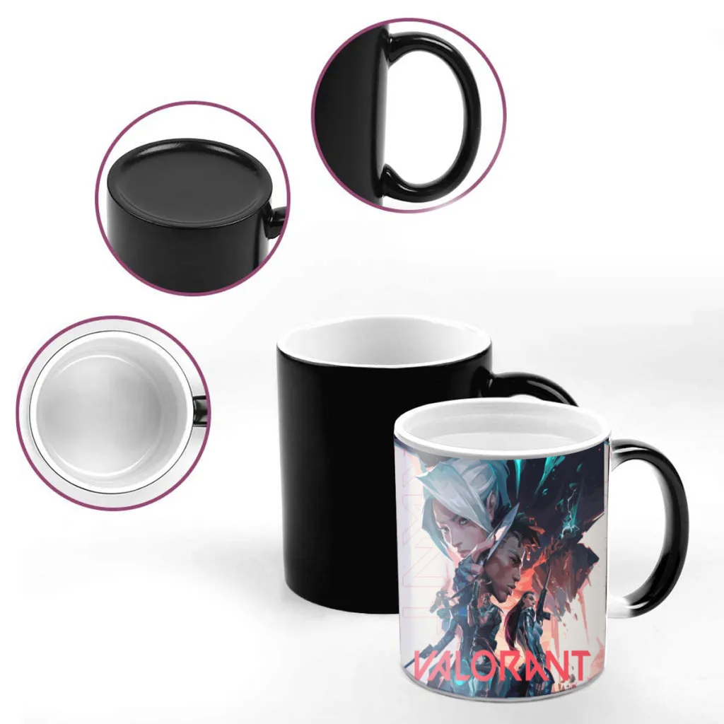 Valorant Ceramics Coffee Mug  Thermal Color-changing Birthday Gift Back To School MugHot Game