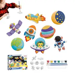 Plaster Figurines To Paint 8Pcs Cute Paintable Craft Making Toy Kit Kids Painting Accessories DIY Toy Set For Themed Party