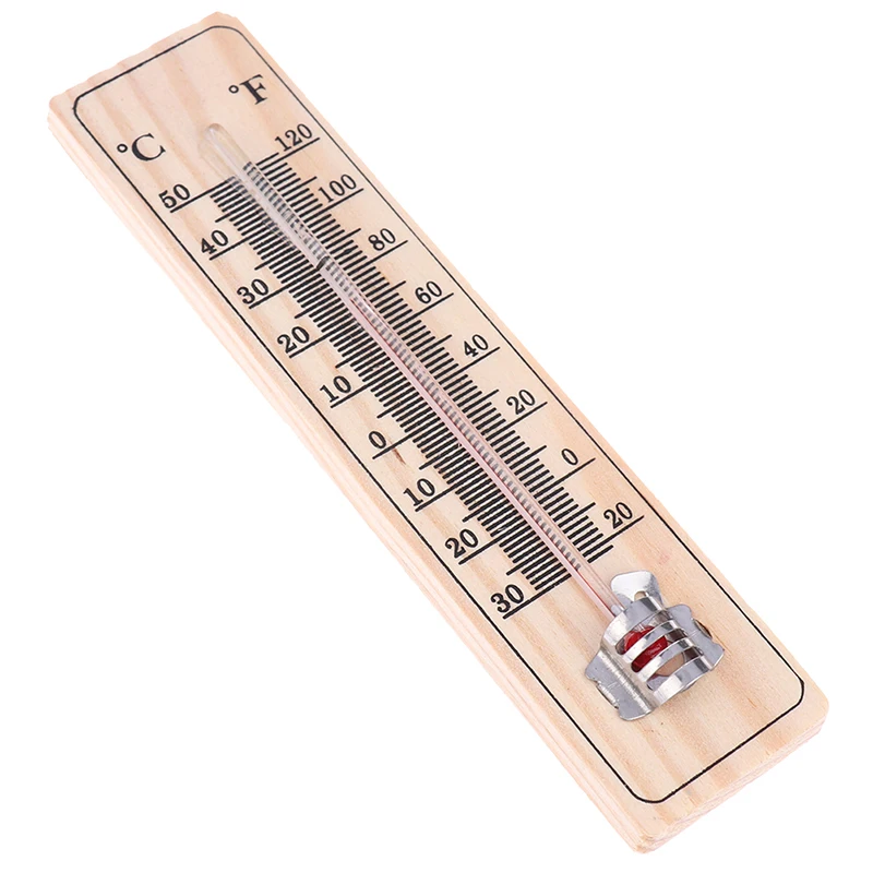 1Pcs Wood Wall Hang Thermometer Indoor Outdoor Logger Meter Garden House Garage Garden Breeding Temperature Controller