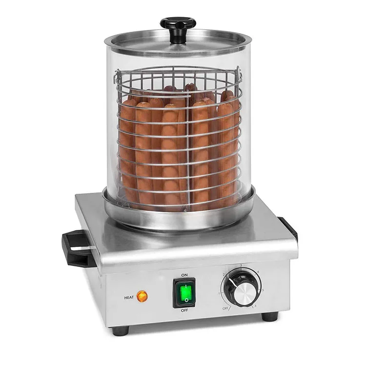 The factory sells a variety of widely used hot dog foods, displaying hot dog warmers
