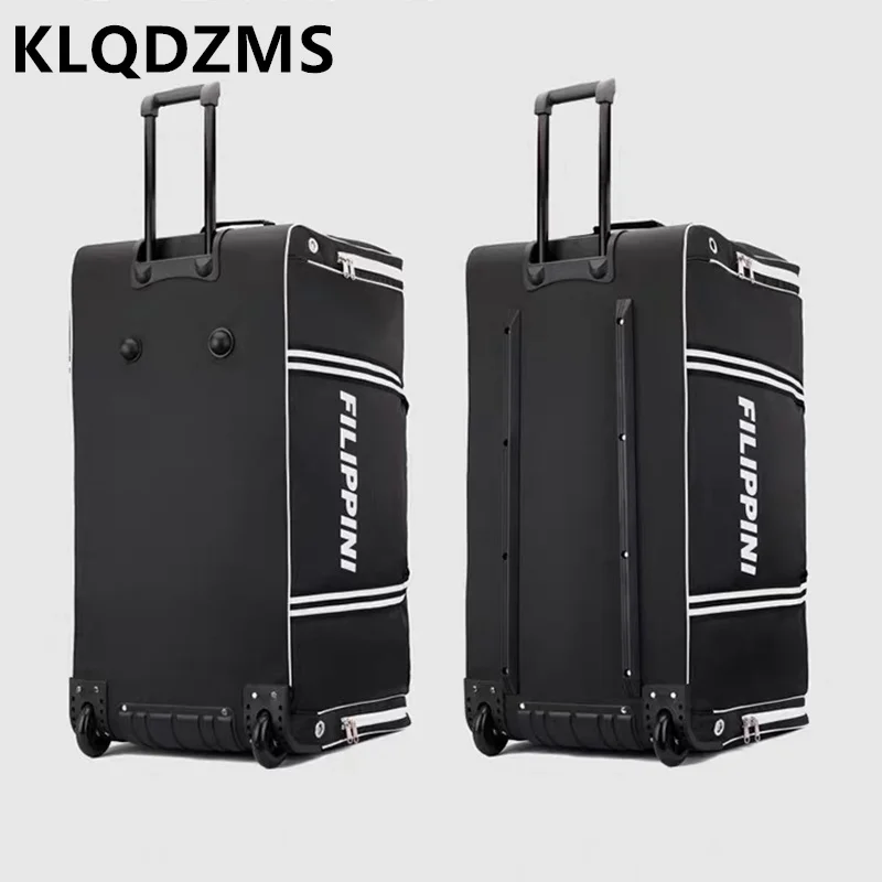 KLQDZMS Oxford Cloth Luggage Trolley Bag Large Capacity Foldable Travel Bag men's Universal Wheel Rolling Luggage Waterproof