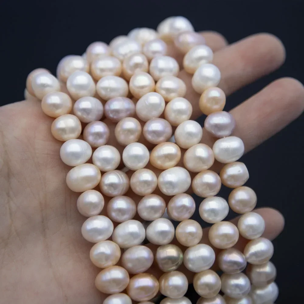 

1Strand 9-10mm Multicolor Egg-shaped Natural Freshwater Pearl Scattered Bead DIY Necklace Bracelet Earrings Valentine's Day Gift