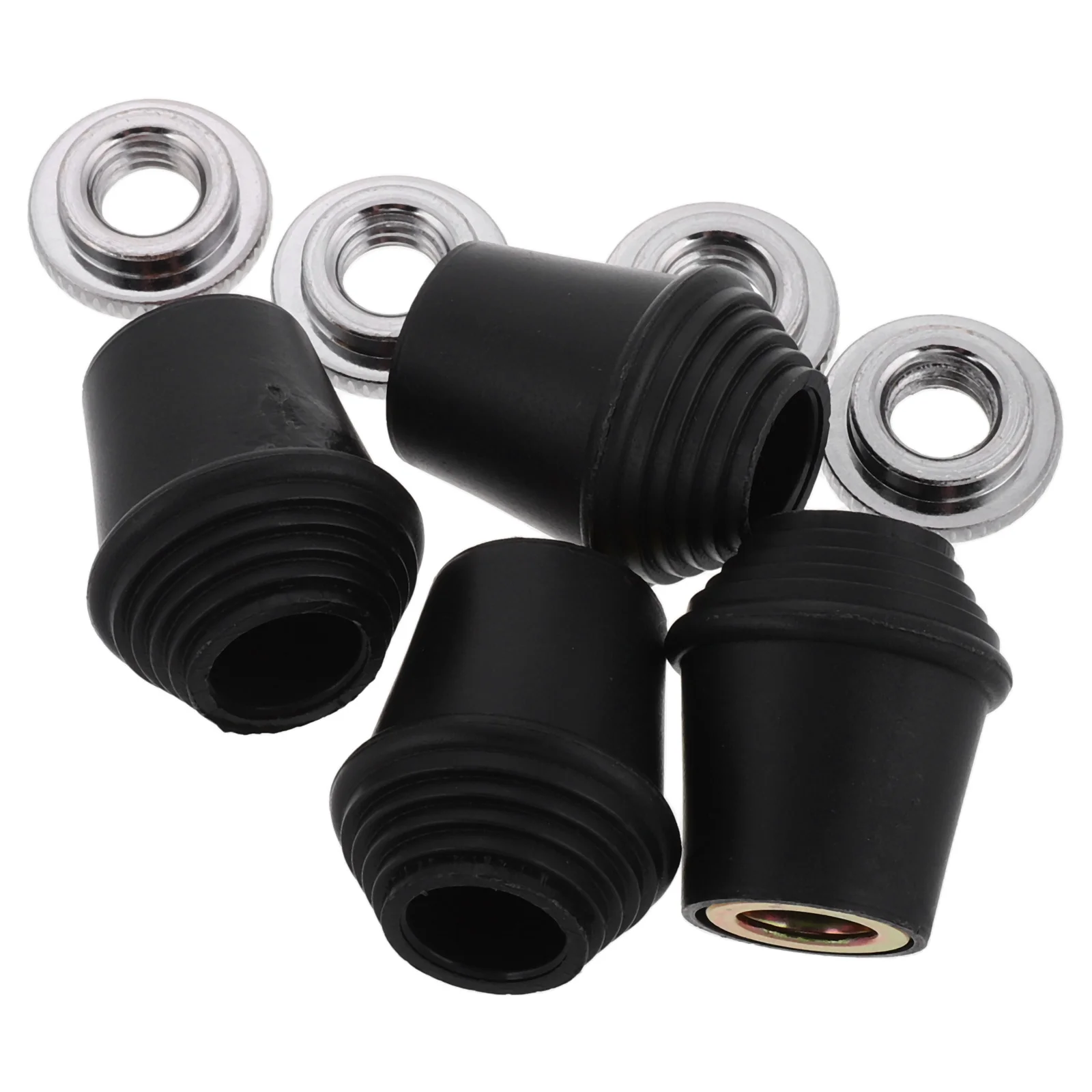 

4Pcs Bass Drum Threaded Rubber Feet Locking Nuts Stable Support Durable Plastic Base Drum Leg Stand Accessories