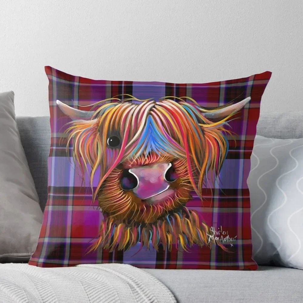 

HiGHLaND CoW PRiNT ' TaRTaN BRuCe P ' BY SHiRLeY MacARTHuR Throw Pillow Anime Plaid Sofa pillow