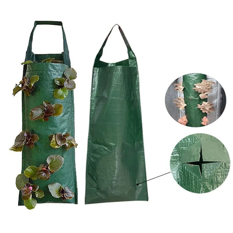 Pockets Strawberry grow pot vertical Garden Plant Bags Planter Planting PE wall hanging Potato Plants For Veg Flower M20