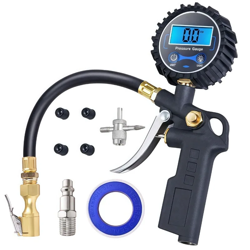 

High-Precision Automotive Tire Inflation Gun LED Liquid Crystal Night Light Display Electronic Digital Disp Tire Pressure Gun