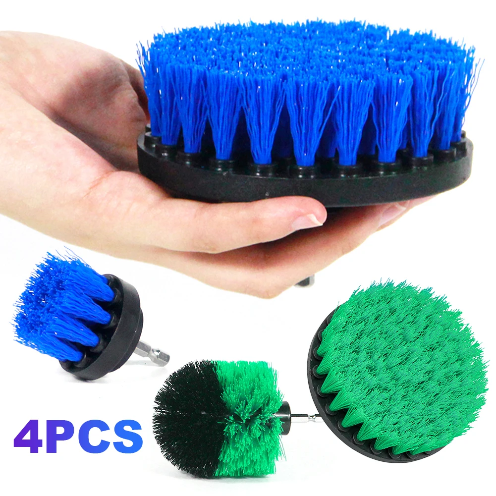 

4Pcs Multi-Purpose Electric Drill-Brush Power Scrubber Brush Set Electric Scrubber Brush for Floor Tub Shower Tile Bathroom