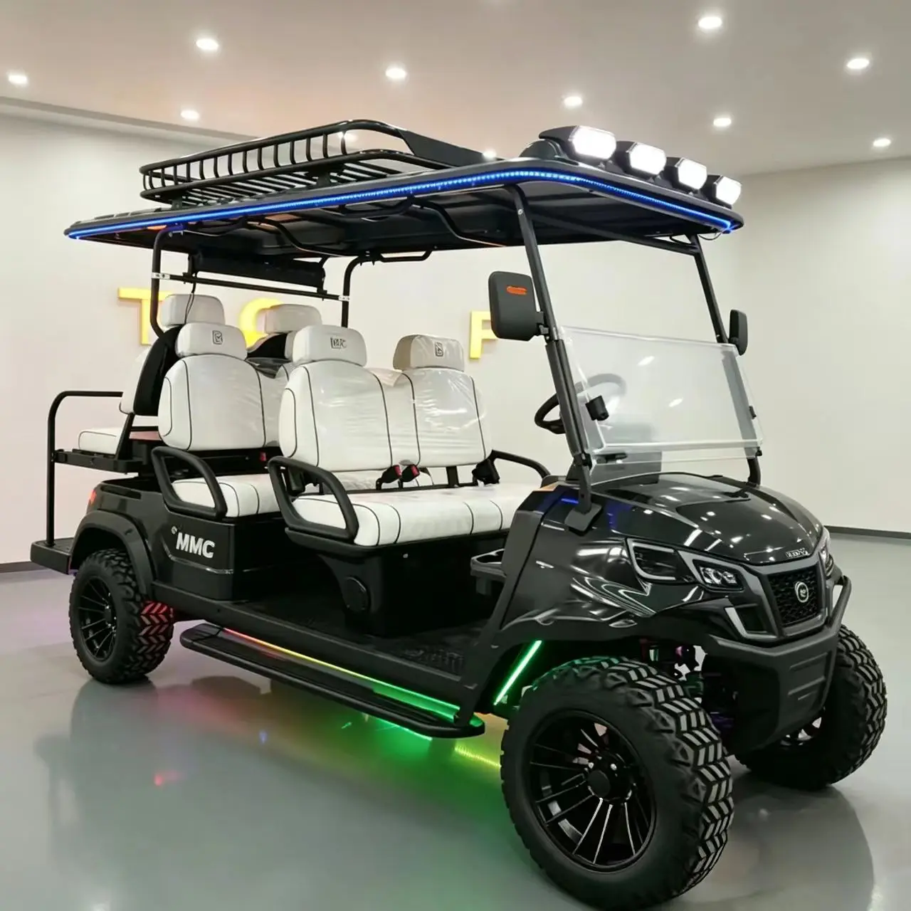 MMC 4WD 48V/60V/72V  2 4 6 8 Seat Sightseeing Bus Hunting Club Cart 4000W/5000W/7000W Capacity for Golf Courses And Tours