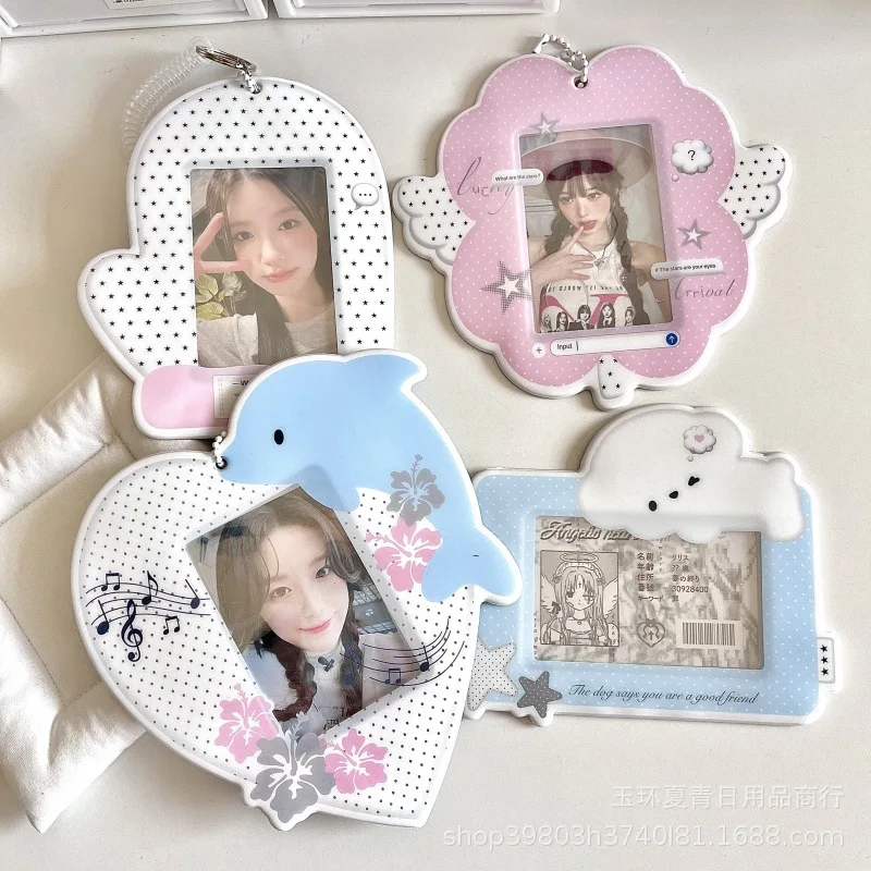 1Pc Cute Cartoon-shaped Card Holder Girls KPOP 3-inch Photo Card Display Protective Cover Kawaii Photo Frame Backpack Pendant