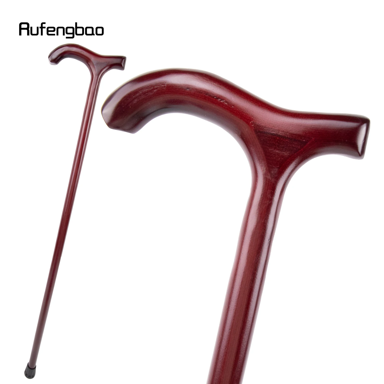 Roter hölzerner Single Joint Fashion Gehstock dekorativer Cosplay Cane Halloween Mace Krücken Zauberstab Crosier 92cm