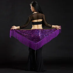 1 sztuk/partia dorosłych Fringe cekiny taniec brzucha Hip szalik kostiumy kobiety Bellydance wschodniej syrenka taniec kostiumy