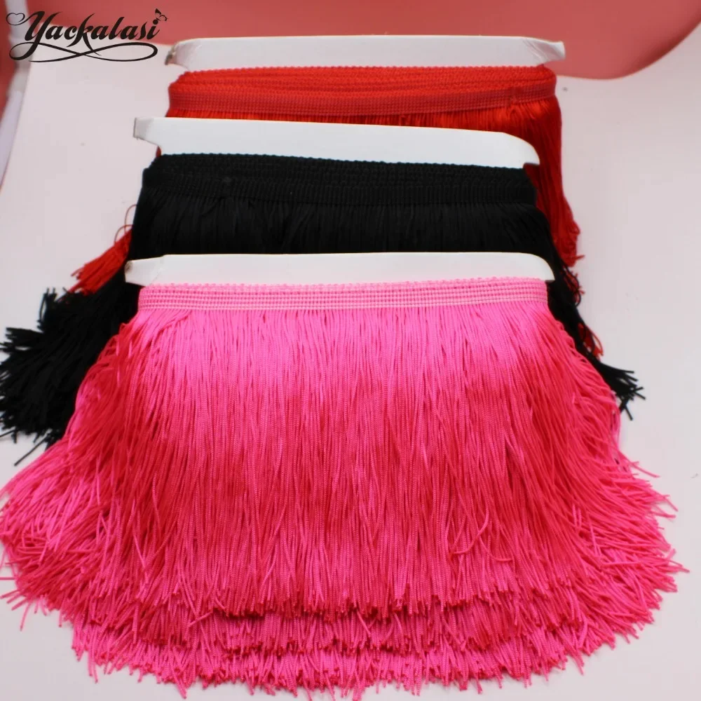 10 Meters Latin Fringe Tassel Double Banded Polyester Latin Dress Macrame 15CM