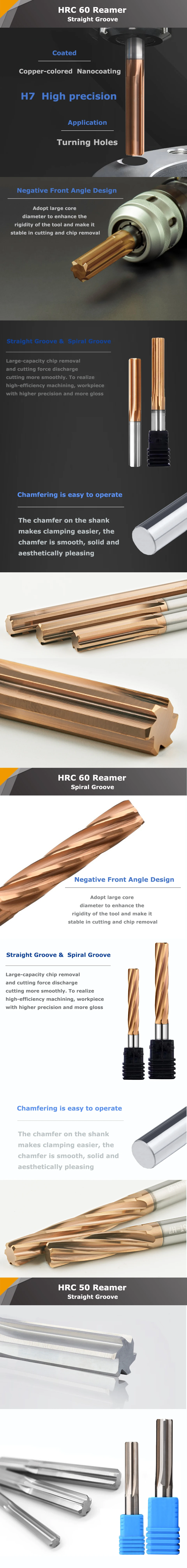 YZH 1,0 mm ~ 9,4 mm Maschine HRC50 HRC60 gerade Nut 4/6F Toleranz H7 gehärteter Stahl Metallschneider CNC innen für Loch – Detail 4