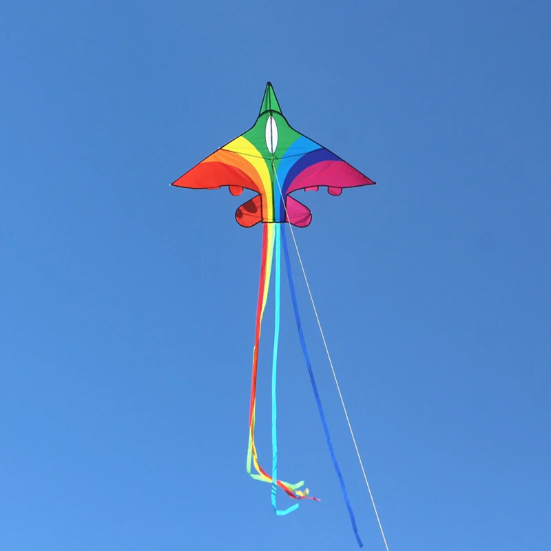 free shipping rainbow plane kites for children kites flying fighter kite line outdoor kites toys professional wind kite factory