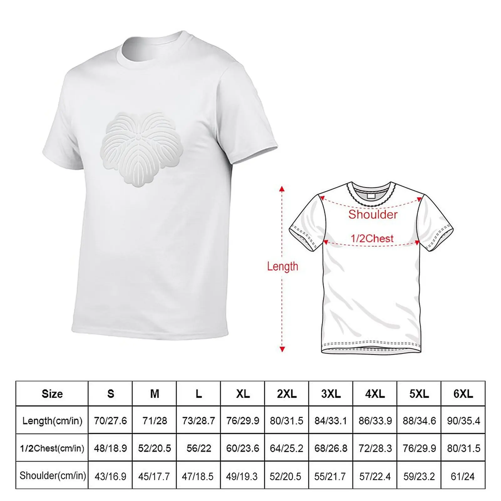 Silver Tsuta Kamon T-Shirt Plus Size Basic Short Sleeve Top