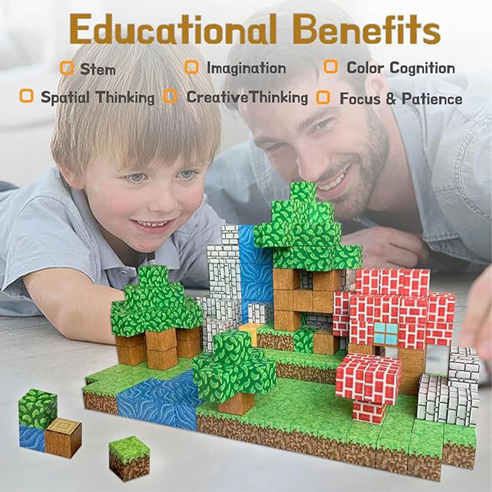 Blocos magnéticos construir meu ímã mundo portal mágico conjunto de construção magnética brinquedo para criança haste brinquedos sensoriais