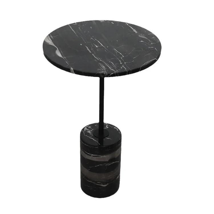 Modern minimalist natural marble coffee table set modern creative design hotel villa round wholesale customized side table