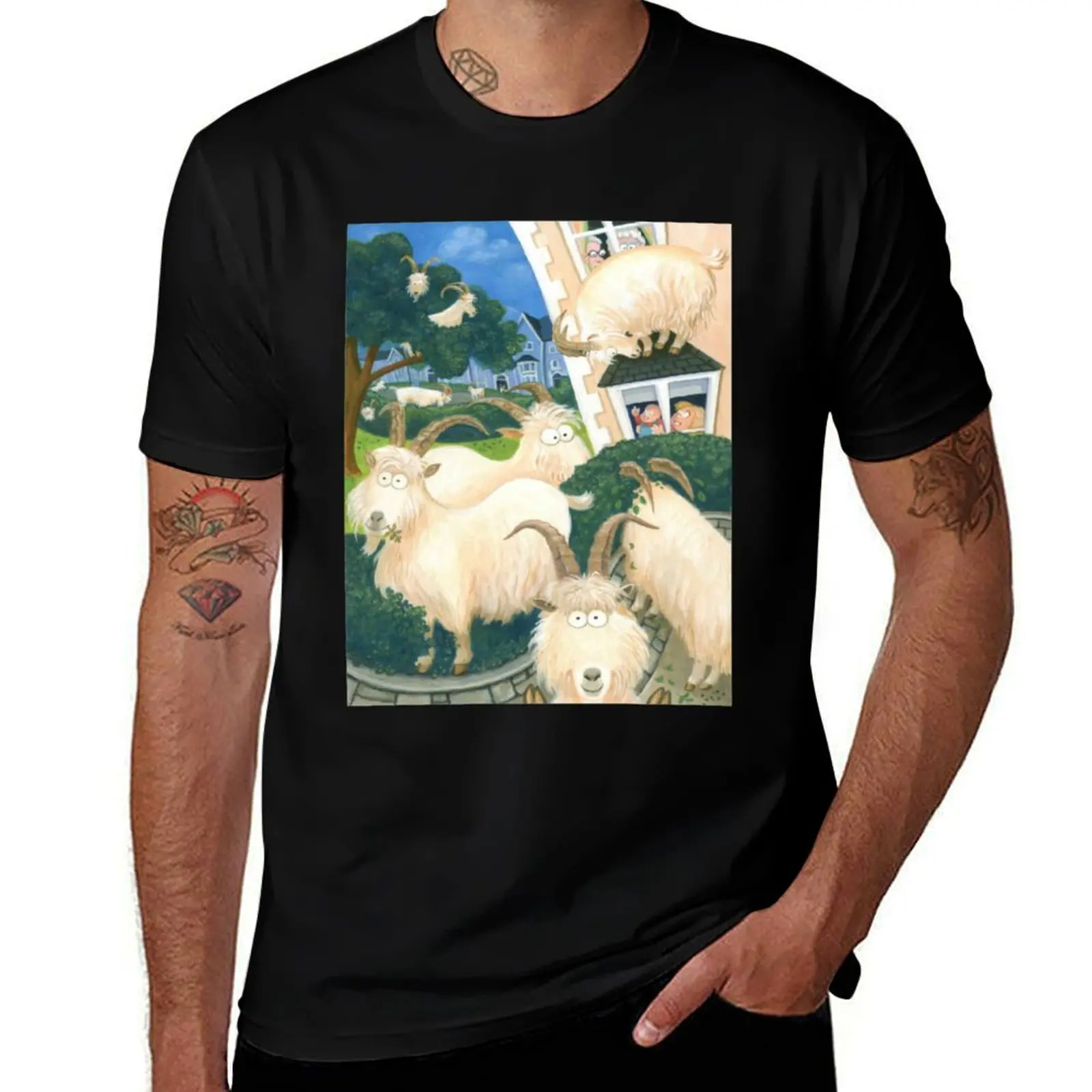 

llandudno Goats Otraice Футболка мужская однотонная футболка для мужчин хлопковая футболка