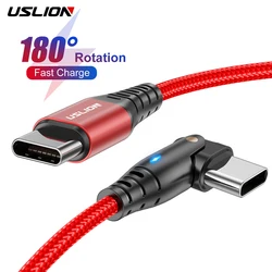 USLION 60W USB Type C To USB C Cable PD USB-C Fast Charging Charger Cable Cord For Samsung A53 A52 S22 Xiaomi Type-C USB C Cable