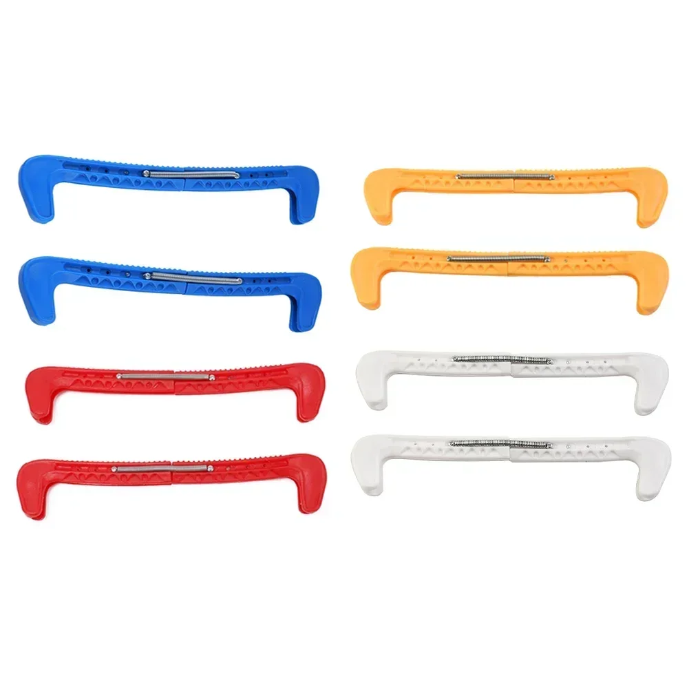 アイススケートブレードカバーアイススケートガードホッケースケート調節可能な保護プラスチック冬スケートボードアクセサリー