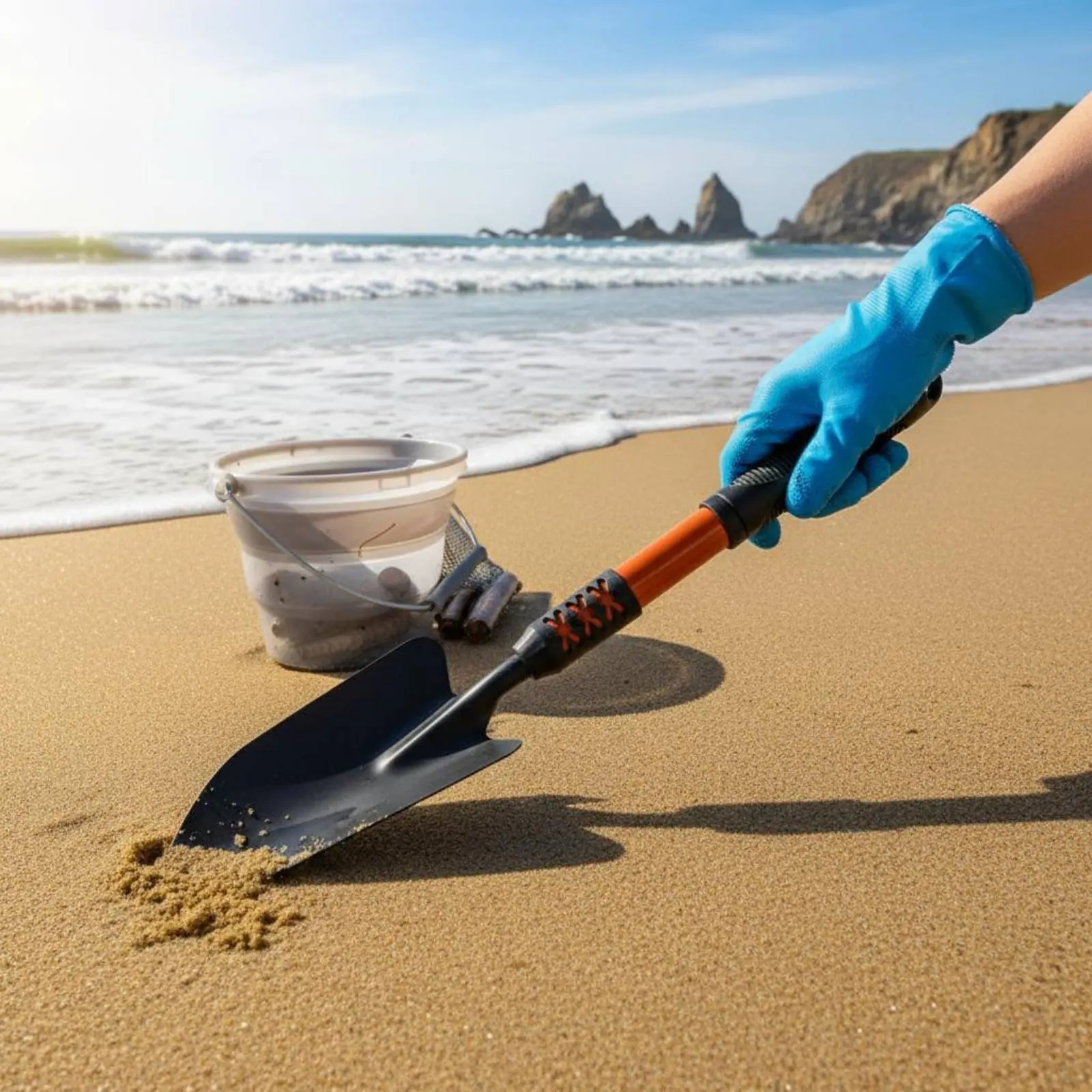 

Prawn Suction Tool Sturdy Duty Clam Stainless Steel Sand Pump Portable Pump Anti-Slip Handle for Beach