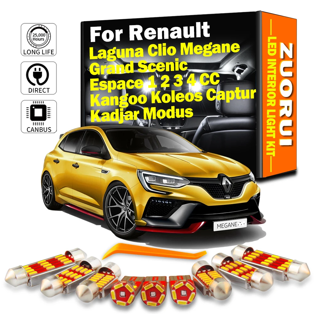 ZAOXI Canbus For Renault Laguna Clio Megane Grand Scenic Espace 1 2 3 4 CC Kangoo Kadjar Modus Koleos Captur LED Interior Light