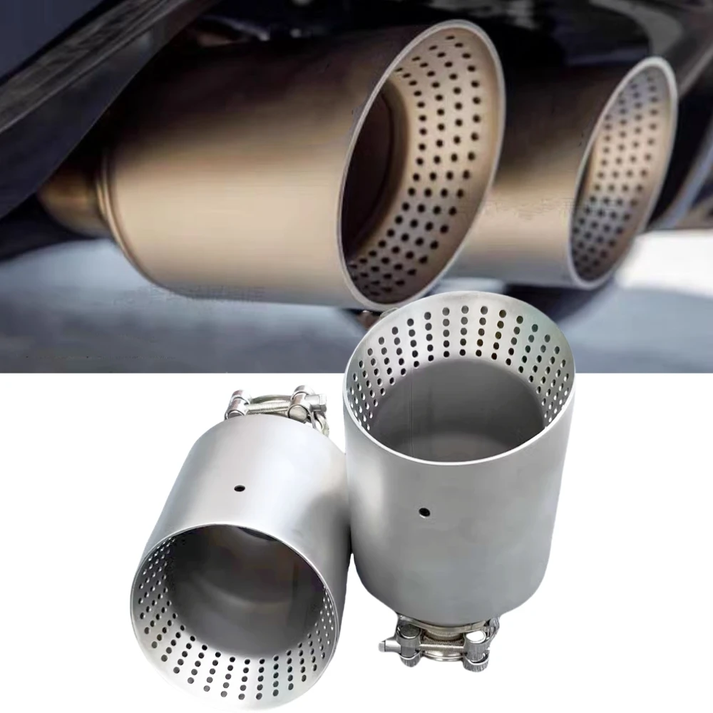 304 Matte Stainless Steel Car Universal Exhaust System Tip For BMW VW GTI MK7 Golf 7 Nozzle Single Muffler Pipe 1PCS