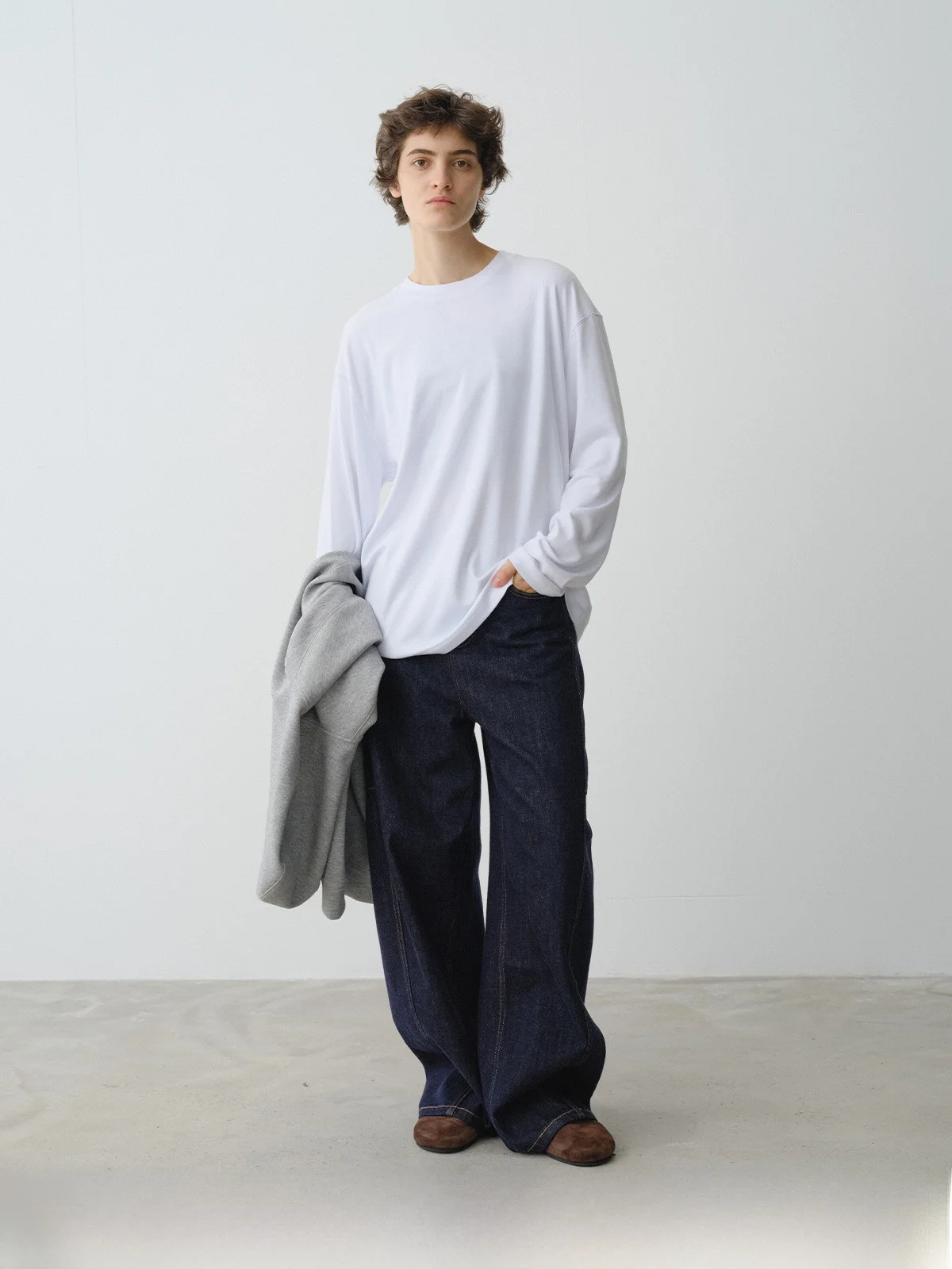 

Silavie, повседневные свободные широкие джинсы, яйцо-мав, талия для похудения, дизайн ног, осень-зима, модный свободный крой, классический синий цвет