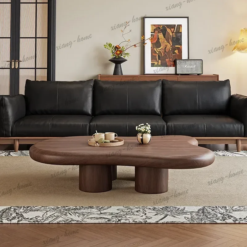 LJY Furniture Luxury Home Living Room Minimalist Cloud Solid Wood Coffee Table Low Desks Modern Side Table Pliante Desk End Tabl