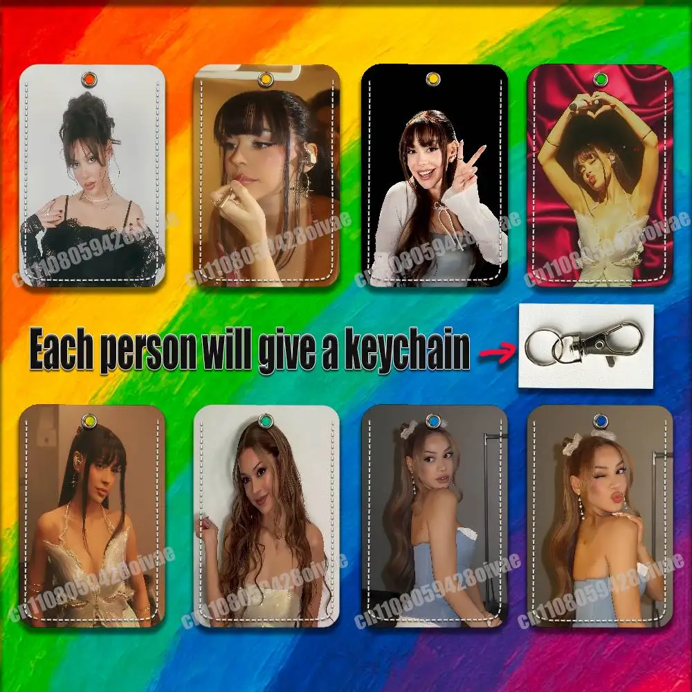 

A-Ayliva In Liebe Weisses Herz For ID Clips Credit Bank Campus Card Holder Cover Decoration PU Leather Keychain