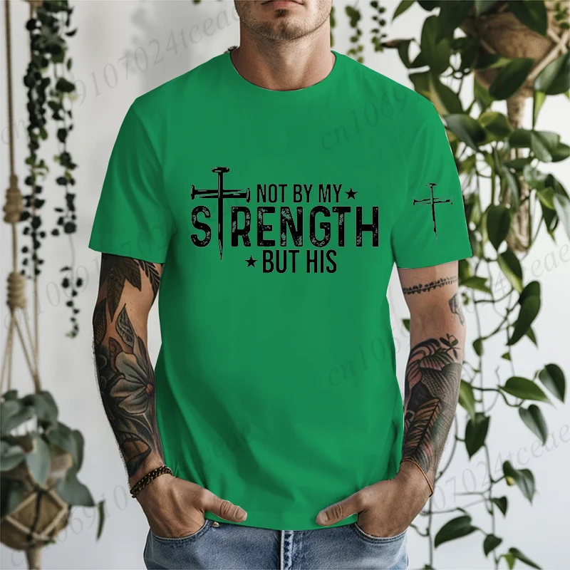 Faith Printed Men Funny T-Shirts Short Sleeve Shirt Christian Bible Verse Print T-Shirts Round Neck Tee Shirt Casual Summer Tops #2